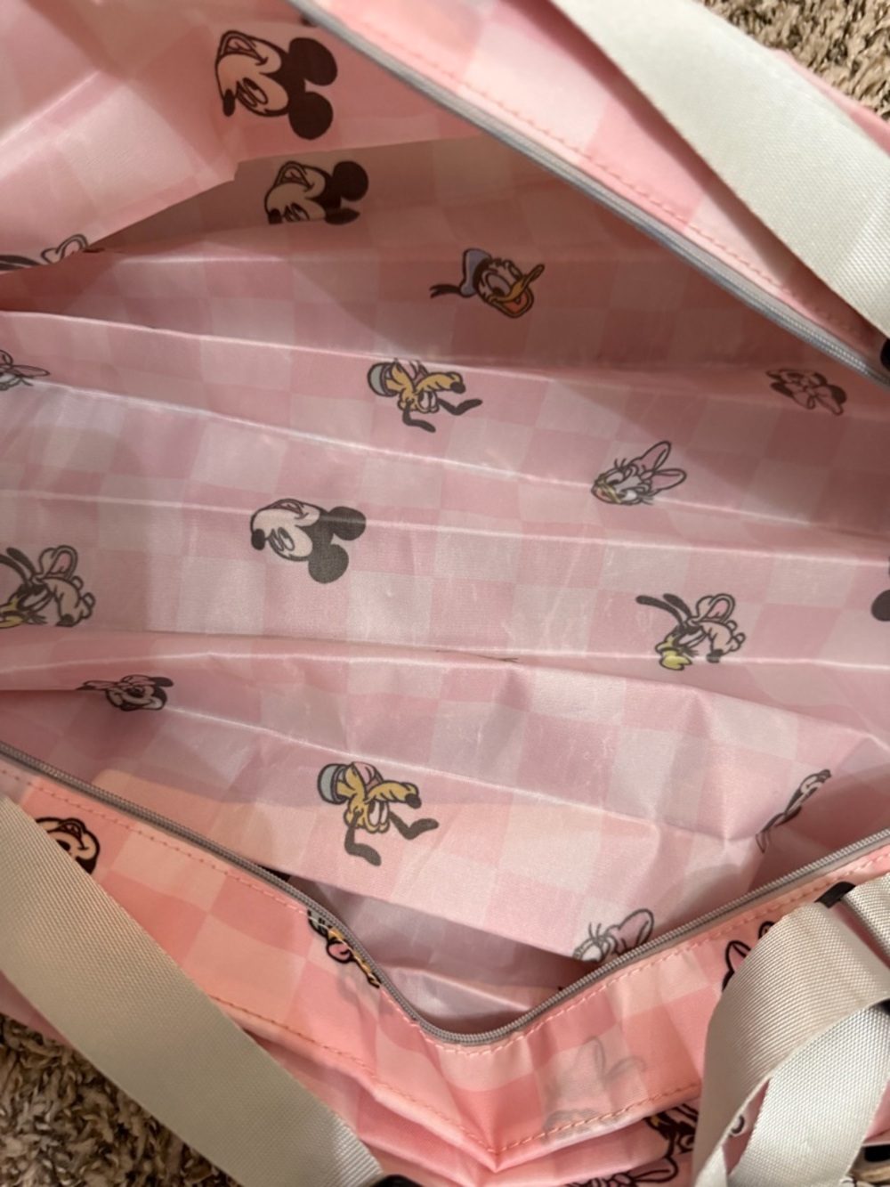 Disney Pink Checkered Sling bag with Classic Character Prints - Picture 4 of 5